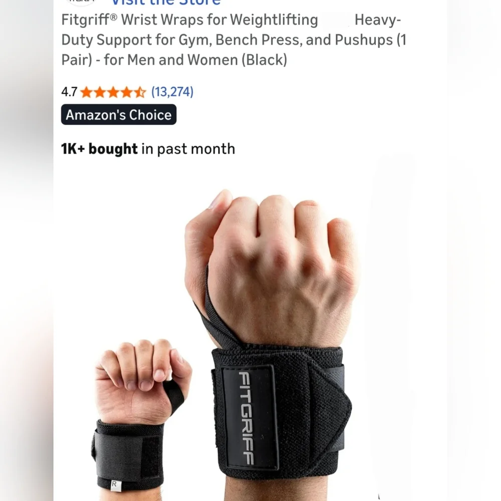 Black Wrist Wraps for Weightlifting